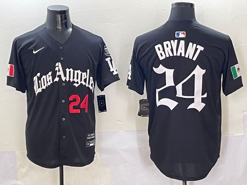 Men Los Angeles Dodgers #24 Bryant Black Five generations Joint Name 2025 Nike MLB Jersey style 2